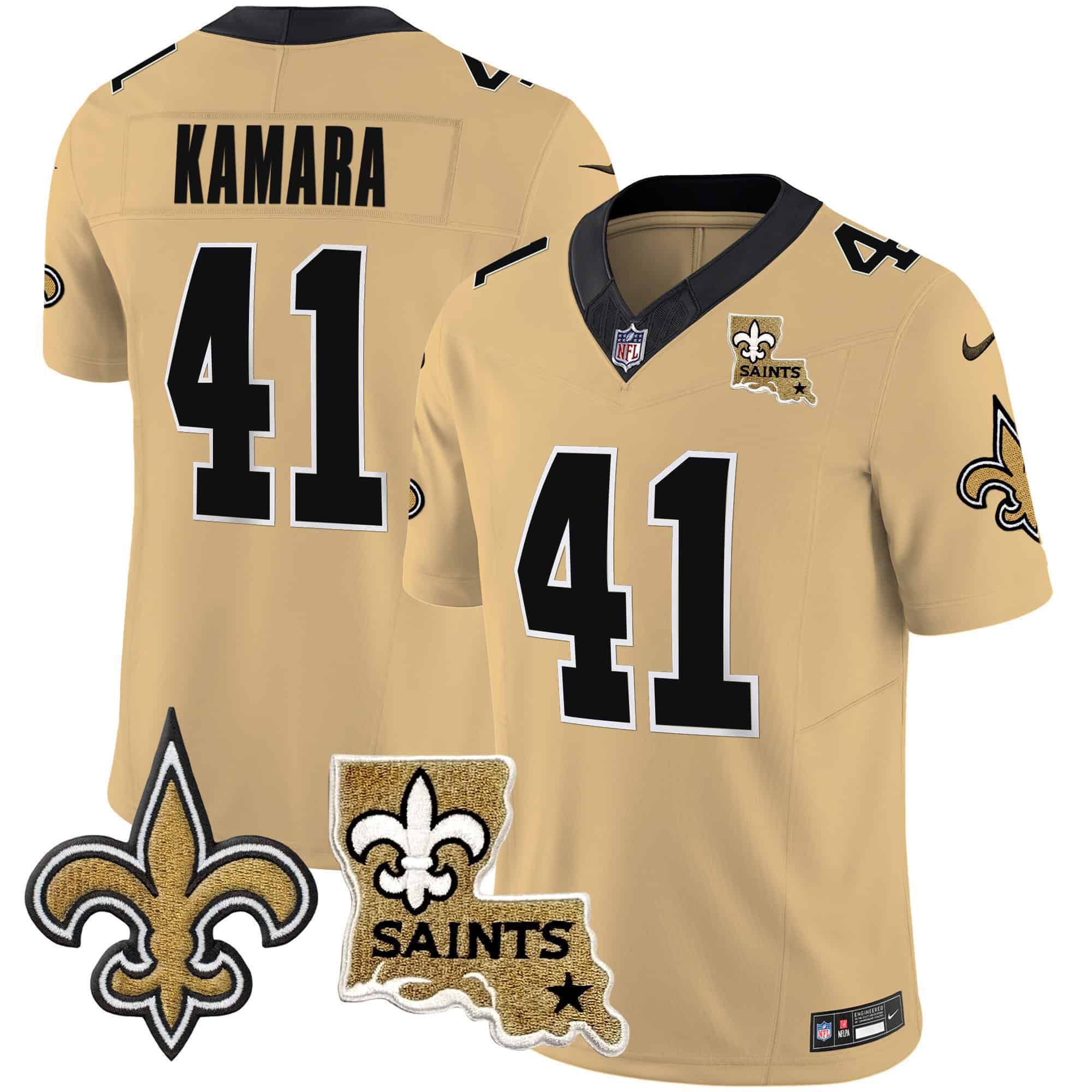 Men New Orleans Saints 41 Kamara Yellow 2024 Nike Vapor Limited NFL Jersey
